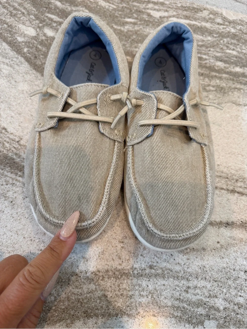 Boat Shoe - Brown and Light Gray Casual boys shoes size 4